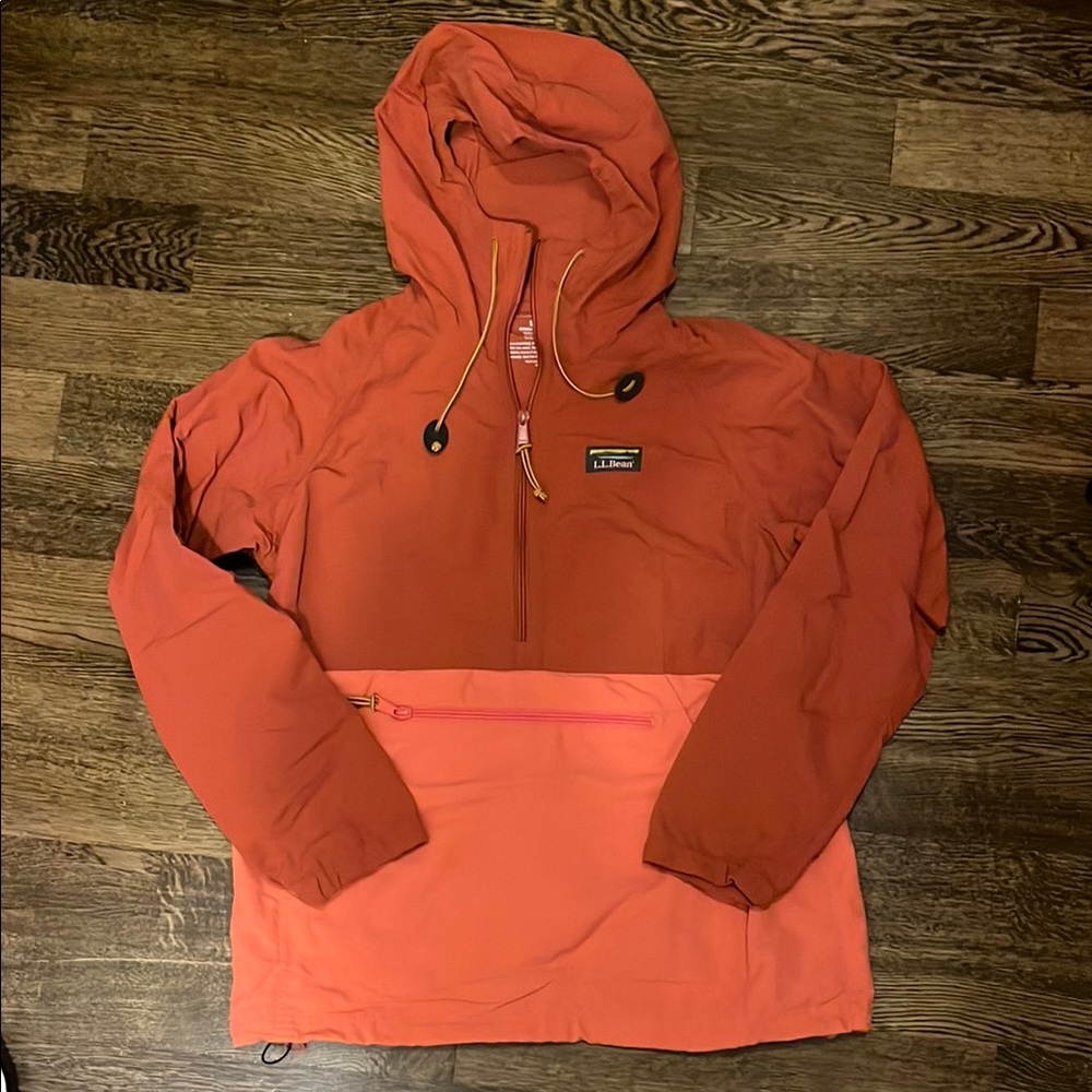 LL Bean coral Hooded Jacket small